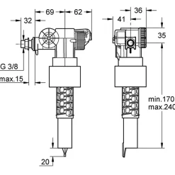 GROHE Robinet flotteur latéral pour réservoir 37322000