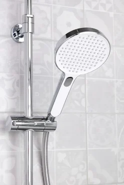 /Grohe Set de douche avec mitigeur + Douchette 3 jets barre avec curseur + Douche de tête XXL 254 mm Chrome
