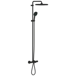 Grohe Vitalio Comfort 250 colonne de douche thermostatique bain/douche + douche de tête + douchette à main, noir mat (G269842431)
