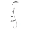 Hansgrohe Colonne de douche avec mitigeur thermostatique + Douche de tête XXL 240 + Douchette 2 jets + Porte savon