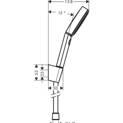 Hansgrohe Ecostat Mitigeur thermostatique douche + Douchette à main XXL 105mm 3 jets, Flexible de douche 125cm, support mural