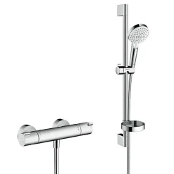 Hansgrohe Ecostat Pack Mitigeur Thermostatique + Set de douche Crometta Vario avec porte-savon (13211000-Crometta2)