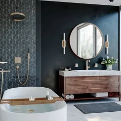 HANSGROHE Façade pour mitigeur thermostatique encastré Ecostat Square avec robinet d'arrêt et inverseur noir mat