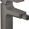 Hansgrohe Metropol Mitigeur bidet poignée manette, bonde Push-Open, Noir Chromé brossé (32520340)