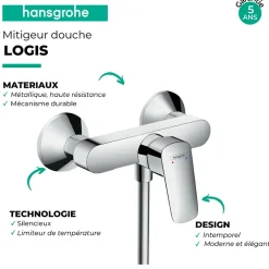 HANSGROHE Mitigeur de douche chromé Logis 71600000