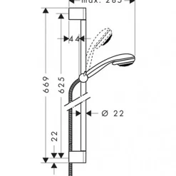 Hansgrohe Set de Douche Crometta 85 Multi / Unica' Crometta 0,65 m + Mitigeur Monocommande de Douche(71600000-Crometta4)
