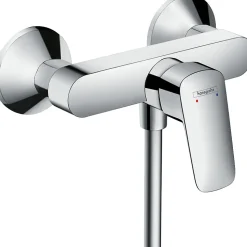 Hansgrohe Set de douche Mitigeur Logis + Douchette à main 1 jet + Flexible + Support mural, Chrome (71600000-PORTER)