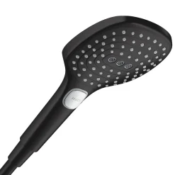 Hansgrohe Set de douche Mitigeur Ecostat Comfort + Barre Unica 65 cm + Douchette 3 jets Raindance 120 Select E, Noir mat