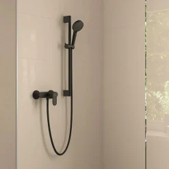 Hansgrohe Vernis Blend Mitigeur de douche avec cartouche en céramique, Noir mat (HG-71640670)
