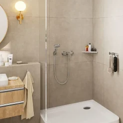 Hansgrohe Vernis Blend Set de douche avec support mural, Douchette 100 Vario 2 jets EcoSmart, Flexible 160cm, Chrome (26278000)