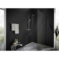 Hansgrohe Vernis Shape Colonne de douche 230 1jet Green 5,7 l/min avec mitigeur thermostatique, Chrome (26319000)