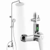 Homelody Colonne de Douche avec Affichage LED Température Mitigeur Mécanique, Douchette 3 Jets, Hauteur Réglable