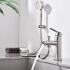 HOMELODY Robinet Salle de Bain Mitigeur de Douche avec Pommeau et Flexible Kit de Robinet Monotrou à Double Usage