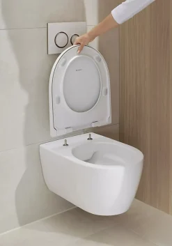 iCon WC suspendu Rimfree avec fixations invisibles, caréné, avec abattant softclose (501.664.00.1)