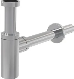 Ideal Standard Ensemble EUROVIT Lave-mains 125 x 500 x 235 mm, blanc + Siphon Alca en Métal Chromé (R421901-SET)