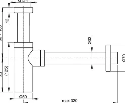 Ideal Standard Ensemble EUROVIT Lave-mains 125 x 500 x 235 mm, blanc + Siphon Alca en Métal Chromé (R421901-SET)