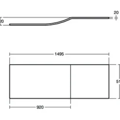Ideal standard Tablier frontal 150 cm asymétrique Connect Air blanc
