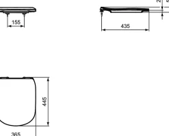 Ideal Standard Tesi Abattant WC ultra fin, Blanc (T352801)