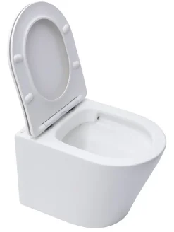 Infinitio WC suspendu sans bride fixations invisibles, Abattant frein de chute, Blanc mat SATINF010RREXPWM