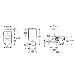 Inspira ROUND - Cuvette au sol Rimless à évacuation dual Roca A342526000 (sans réservoir et siège)