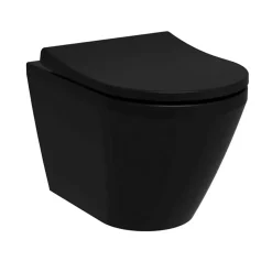 Integra WC sans bride + Abattant avec frein de chute en Duroplast, Noir mat (7041-083-6285)