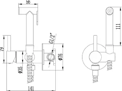 Invena Robinet Bidet Douchette Or Mural Monocommande