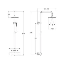 Jacob Delafon - Colonne douche thermostatique Toobi douchette 1 jet chrome