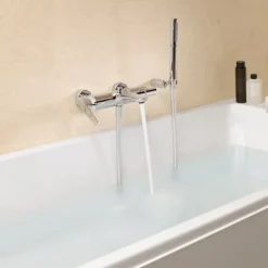 Jacob Delafon - Ensemble Mitigeur Bain Douche mécanique mural ALEO + avec douchette et flexible Awaken