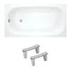 Jika (Groupe Roca) Riga 130x70 cm baignoire gain de place 150 L en acier émaillé avec pieds, gauche et droite, blanc (3403-SET)
