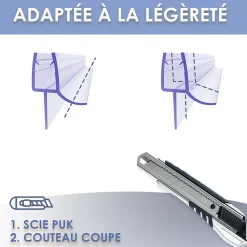 Joint de porte de douche 900mm SIRHONA pour paroi en verre de 8mm