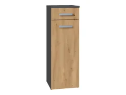 JOKKE - Meuble salle de bain 1 porte + 1 tiroir - 30x30x85cm - Colonne basse rangement SDB