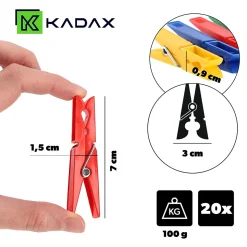 KADAX Vêtements Vêtements Vêtements Pinces à Linge 20pcs Plastique Coloré