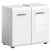 Kai - Armoire sous lavabo (L/H/P : 60x54x32 cm) en mélaminé blanc