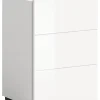Kai - Meuble sous-lavabo (L/H/P : 38x56x34 cm) en blanc mélaminé et blanc brillant thermoformé