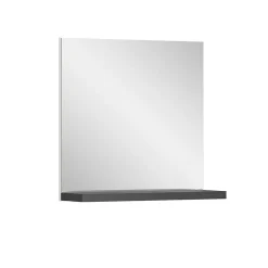 Kai - Miroir mural (L/H/P : 60x59x18 cm) imitation blanc et décor contrasté gris industriel