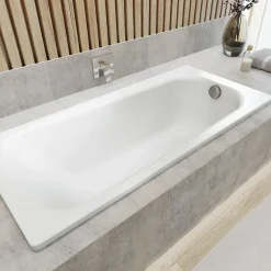 Kaldewei Saniform Plus 160x70 cm Baignoire rectangulaire en acier émaillé, sans pieds, blanc alpin (111700010001)