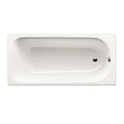 Kaldewei 170x70 cm Ensemble baignoire Eurowa universelle + Pare baignoire pivotant noir + pieds (KW312-SETP5)