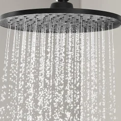 Kibath Colonne de douche thermostatique ronde 83-120 cm finition NOIR mat en laiton
