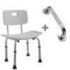 Kibath Pack chaise de douche et poignée de sécurité, finition chrome brillant, ABS