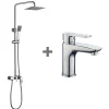Kibath Pack colonne et robinet mitigeur NAD, finition chrome poli, en laiton