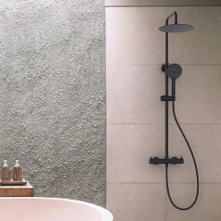 Kibath Pack colonne et robinet mitigeur DAK, finition NOIR mat, en laiton