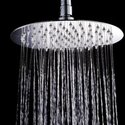 Kibath Pommeau de douche rond de 25 cm avec finition chromée brillante en laiton