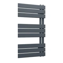 Kibath Radiateur sèche-serviettes circuit de chauffage 90 cm x 50 cm VALLES finition graphite anthracite mat en acier