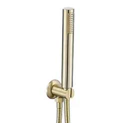 Kibath Robinet de douche encastré, monocommande ronde au plafond, finition or brossé, or mat, en laiton