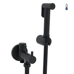 Kibath Robinet WC 1 eau HYGIÈNE INTIME, NOIR MAT, en laiton