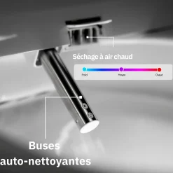 Kit Abattant WC Japonais Lavant avec eau chaude (Forme U)