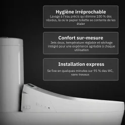 Kit Abattant WC Japonais Lavant avec eau chaude (Forme O)