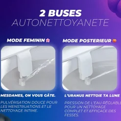 Kit Complet Toilette WC Japonaise Autonettoyante Robinet 3 Voies Inclu (Brevet Déposé) - Bidet Japonais Jet réglable