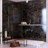 Kit de 2 Panneaux d'Habillage Décoratif Mural Douche, L120xl120x0.4 cm, finition marbre gris, Promise KOBERTIN