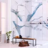 Kit de 2 Panneaux d'Habillage Décoratif Mural Douche, L120xl120x0.4 cm, finition bleu, Calacatta BLUE KOBERTIN